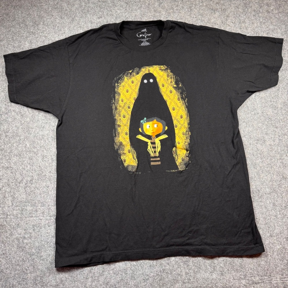 LAIKA Coraline Other Mother Graphic T-Shirt Men XL Black Cotton Short Sleeve Tee